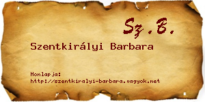 Szentkirályi Barbara névjegykártya
