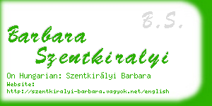 barbara szentkiralyi business card