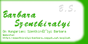 barbara szentkiralyi business card